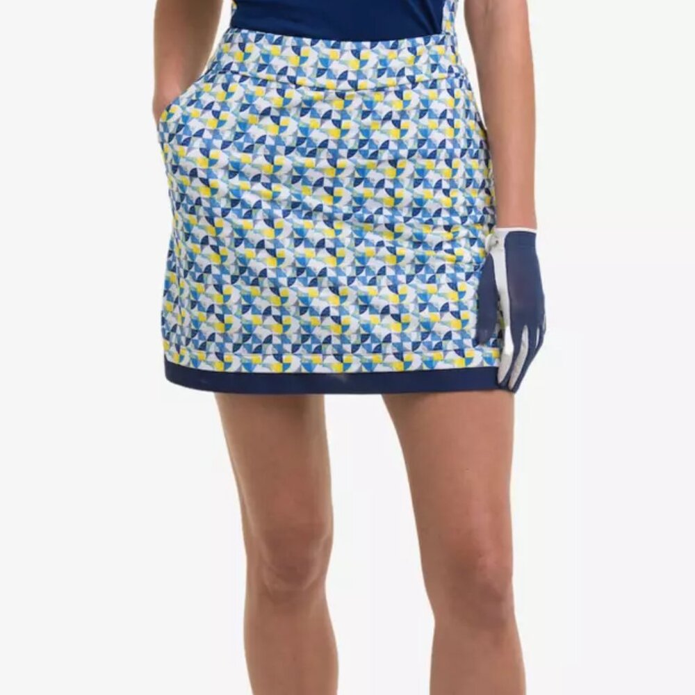 NWT EPNY Women's 17.5 Inch Broken Geo Print Skort Inky Multi XL